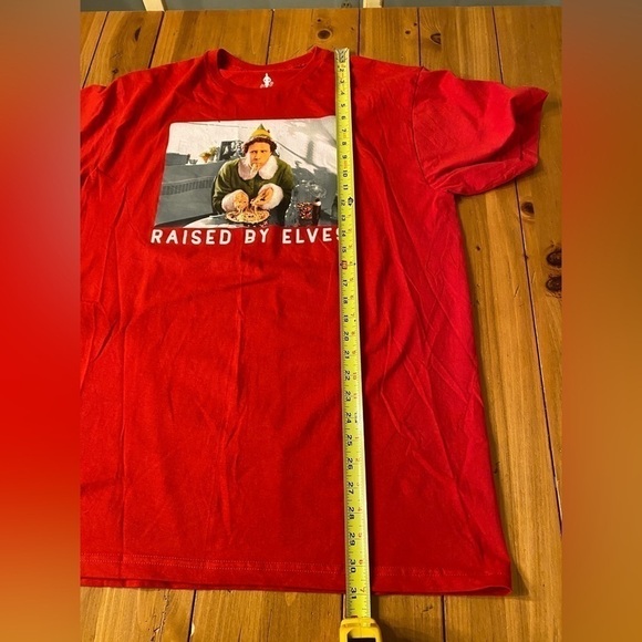 Official Elf Graphic Tee Buddy the Elf Raised by Elves Christmas Tee Shirt Sz XL - Picture 9 of 11